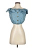 Ardene Blue Sleeveless Button-Down Shirt Size XS - photo 1