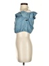 Ardene Blue Sleeveless Button-Down Shirt Size XS - photo 5
