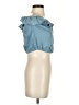 Ardene Blue Sleeveless Button-Down Shirt Size XS - photo 4