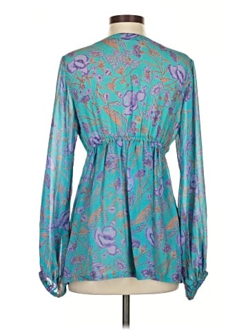 Calypso by Christiane Celle Long Sleeve Silk Top (view 2)