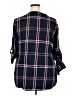 Max Jeans 100% Rayon Plaid Blue 3/4 Sleeve Button-Down Shirt Size 2X - photo 2