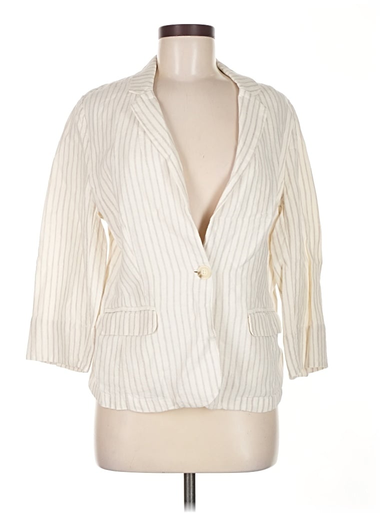 Pre-owned Chico's Blazer Jacket In White