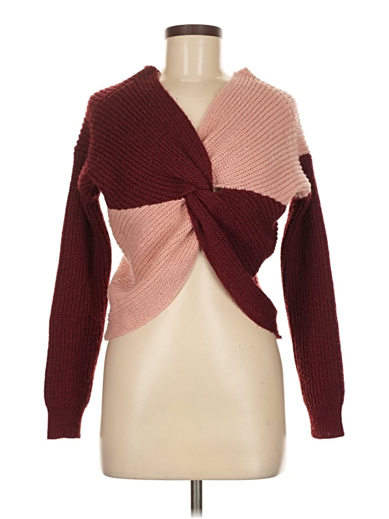 Pre-owned No Boundaries Cardigan Sweater In Burgundy