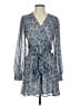 Express Print Blue Casual Dress Size XS - photo 1