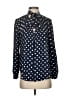 J.Crew 365 100% Polyester Polka Dots Blue Long Sleeve Blouse Size 2 - photo 1