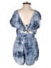 BCBGeneration 100% Rayon Graphic Blue Romper Size XS - photo 2