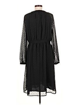 black casual dress target Women's V Neck Shift Mini Dress Puff Short Sleeve Dot Embroidery Loose Casual Dress,BLACK,S