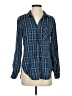 Billy T 100% Lyocell Plaid Blue Long Sleeve Button-Down Shirt Size XS - photo 1