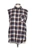 Assorted Brands Plaid Brown Sleeveless Button-Down Shirt Size L - photo 1