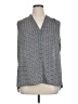 Laundry by Shelli Segal 100% Polyester Houndstooth Gray Sleeveless Blouse Size XL - photo 1