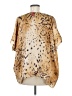 Shamask 100% Silk Animal Print Gold 3/4 Sleeve Silk Top One size - photo 2