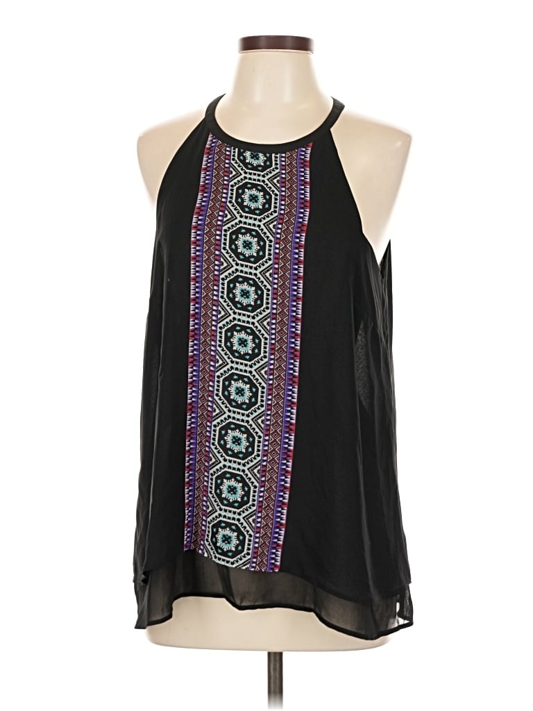 Pre-owned Pale Sky Sleeveless Blouse In Black