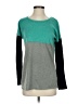 Ya Los Angeles 100% Cotton Color Block Teal Pullover Sweater Size S - photo 1