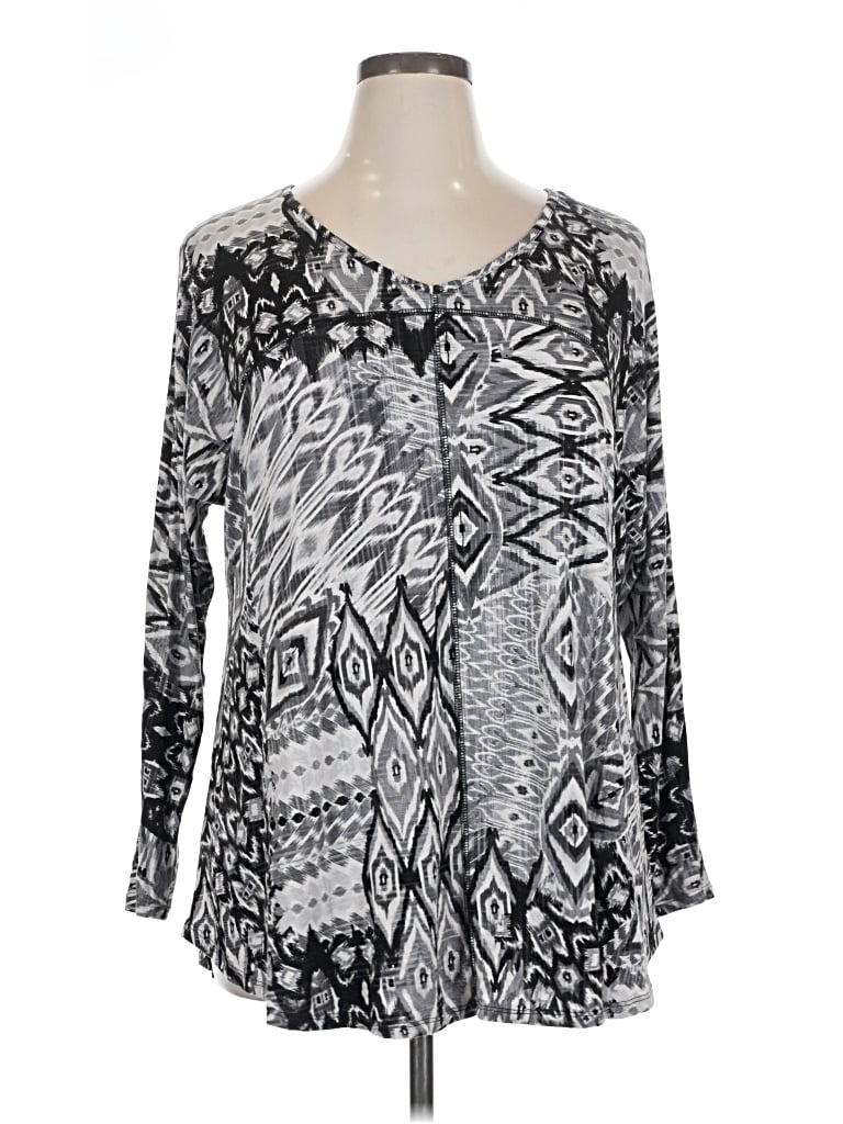 Pre-owned Artisan Ny 3/4 Sleeve Blouse In Gray