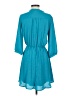 Lush 100% Polyester Solid Teal Casual Dress Size S - photo 2