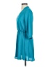 Lush 100% Polyester Solid Teal Casual Dress Size S - photo 5