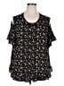 DARKWIN Stars Black Short Sleeve Blouse Size XXL - photo 1