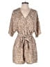 Fashion 100% Polyester Animal Print Tan Romper Size S - photo 1