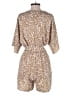 Fashion 100% Polyester Animal Print Tan Romper Size S - photo 2