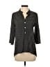 Assorted Brands Polka Dots Black 3/4 Sleeve Button-Down Shirt Size S - photo 1