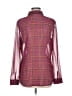 Hinge Color Block Burgundy Long Sleeve Blouse Size M - photo 2
