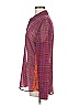 Hinge Color Block Burgundy Long Sleeve Blouse Size M - photo 5