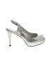 Stuart Weitzman Metallic Silver Tan Heels Size 7 - photo 1