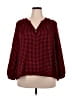 Falls Creek Houndstooth Red 3/4 Sleeve Blouse Size 2X - photo 1