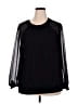 Lane Bryant 100% Polyester Black Long Sleeve Blouse Size 18 - 20 Plus - photo 1