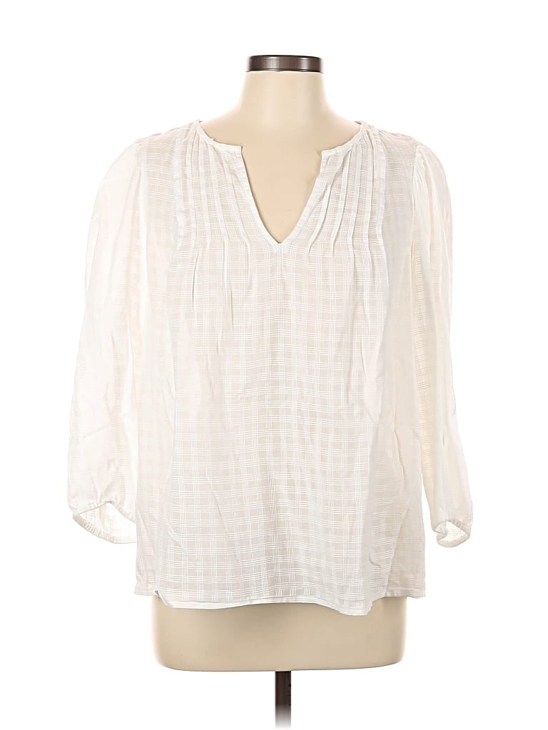 Pre-owned Gap 3/4 Sleeve Blouse In Ivory
