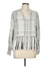 Mud Pie 100% Rayon Gray Long Sleeve Blouse Size L - photo 1