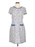 Connected Apparel Tweed Blue Casual Dress Size 10 - photo 1
