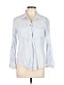 MICHAEL Michael Kors Stripes Blue 3/4 Sleeve Button-Down Shirt Size 10 - photo 1