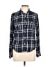 Paige 100% Rayon Plaid Blue Long Sleeve Button-Down Shirt Size L - photo 1