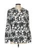 Laura Scott 100% Polyester Silver Long Sleeve Blouse Size L - photo 1