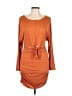 Assorted Brands Solid Orange Casual Dress Size L - photo 1