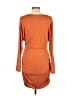 Assorted Brands Solid Orange Casual Dress Size L - photo 2