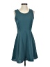 Uniqlo 100% Polyester Solid Teal Casual Dress Size S - photo 1