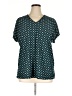 Lands' End Polka Dots Teal Short Sleeve Henley Size 1X - photo 1