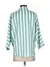 Glam Stripes Green 3/4 Sleeve Blouse Size S - photo 2