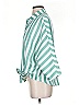 Glam Stripes Green 3/4 Sleeve Blouse Size S - photo 5