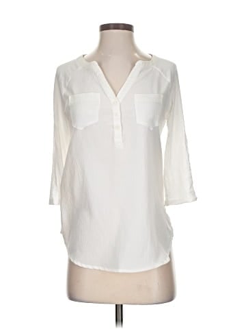 New York & Company 3/4 Sleeve Button-Down Shirt (view 1)