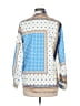 Shein 100% Polyester Print Blue Long Sleeve Blouse Size M - photo 2