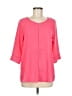Everly 100% Polyester Pink 3/4 Sleeve Blouse Size M - photo 1