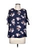 Sienna Sky 100% Polyester Blue Short Sleeve Blouse Size L - photo 1