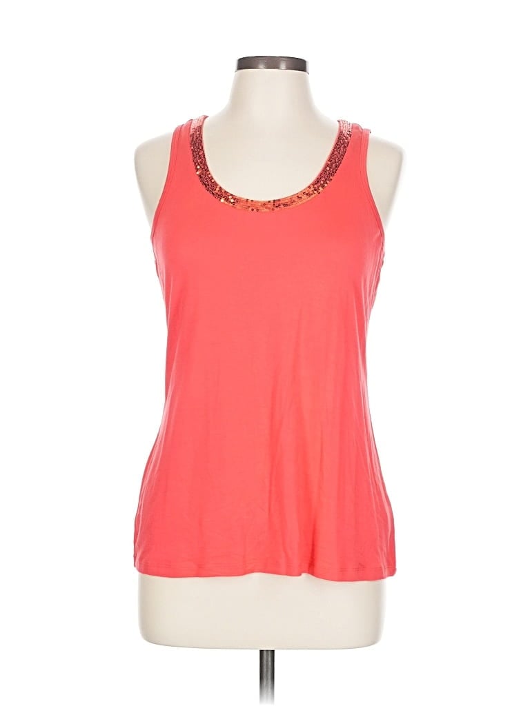 Pre-owned Relativity Sleeveless Top Orange Scoop Neck Tops