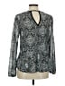Eyelash Couture Silver Long Sleeve Blouse Size M - photo 2