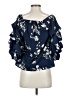 Sara Ruffin Costello Blue 3/4 Sleeve Blouse Size S - photo 2