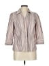 St. John's Bay Stripes Ivory Pink 3/4 Sleeve Button-Down Shirt Size L - photo 1