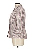 St. John's Bay Stripes Ivory Pink 3/4 Sleeve Button-Down Shirt Size L - photo 5
